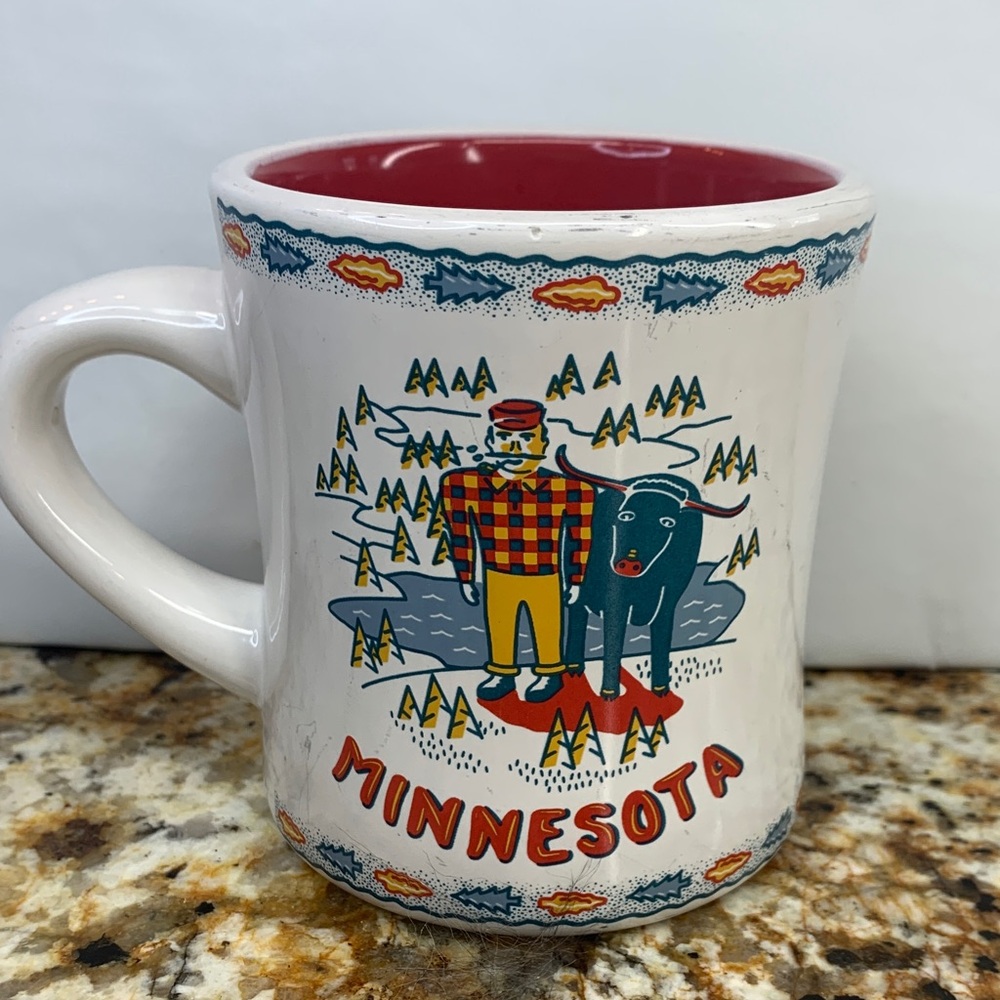 Minnesota Themed Mug with Red Interior
